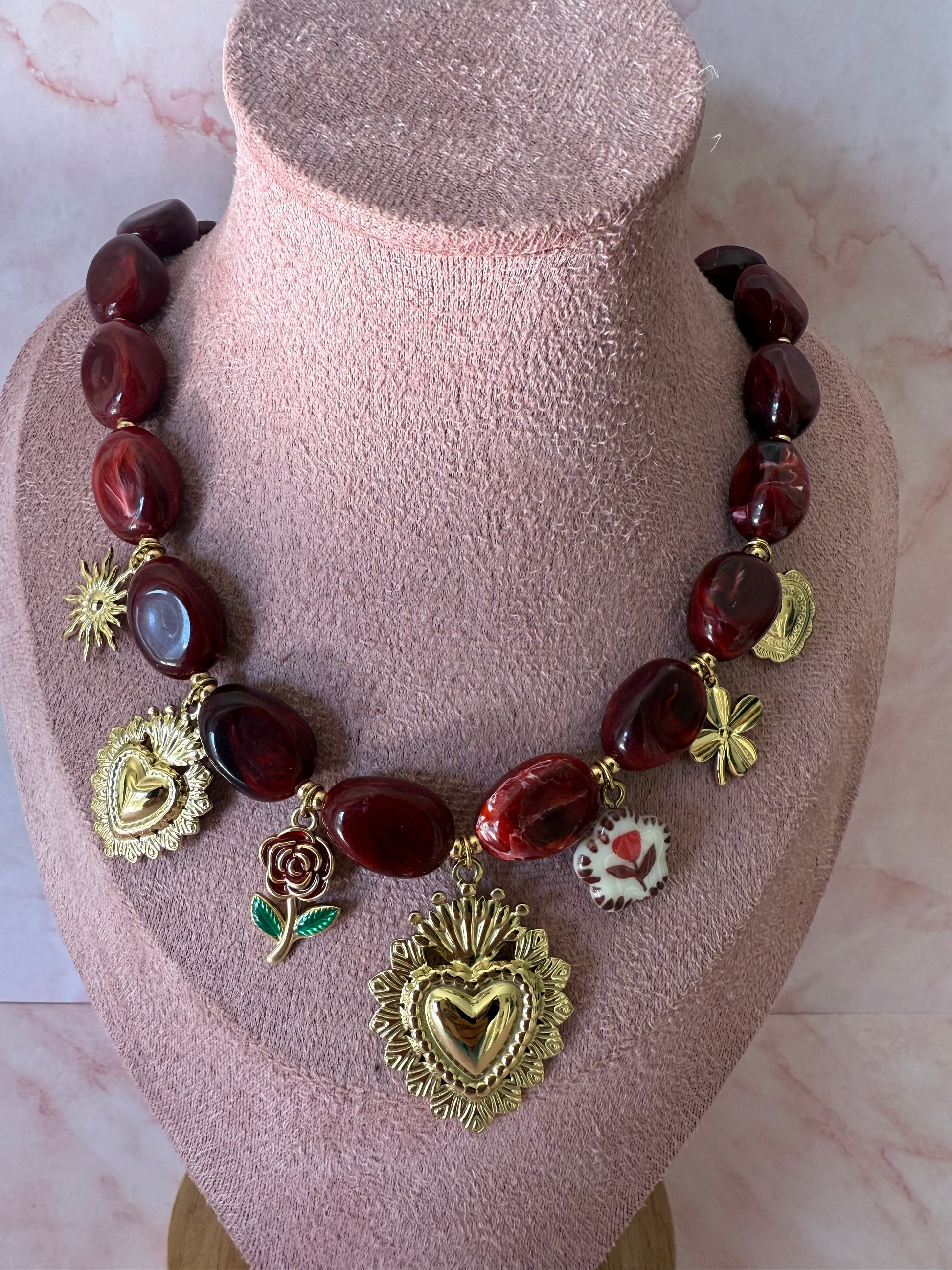 Collana cuore sacro madreperla