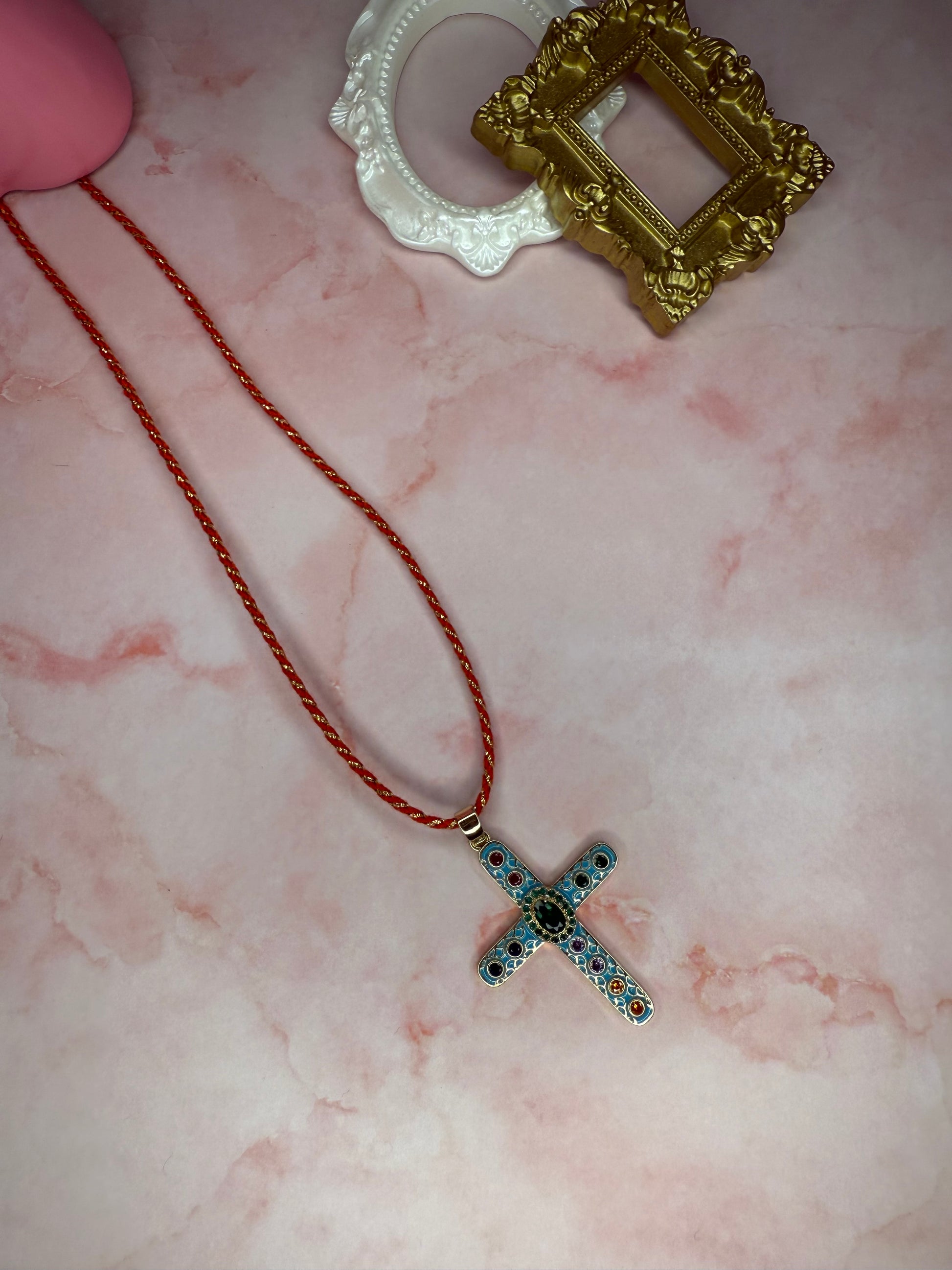 Collana croce tag