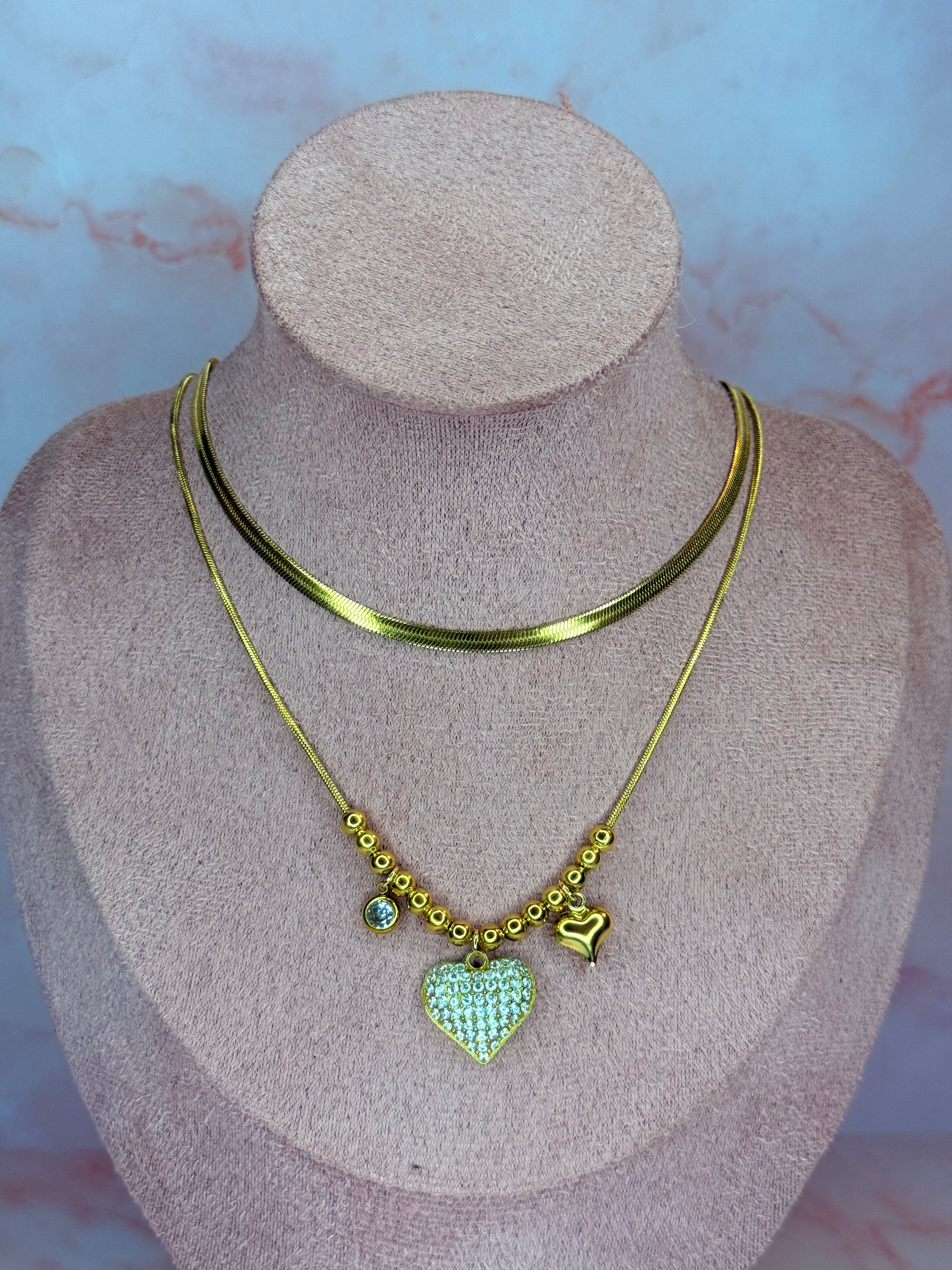 Collana Snake cuore pendente