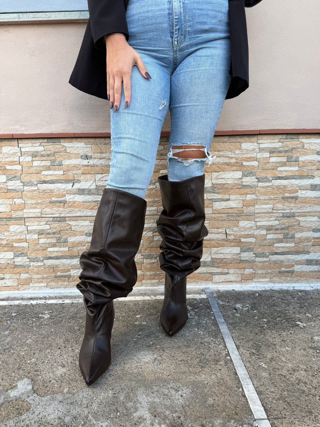 Stivali Madison ecopelle marrone