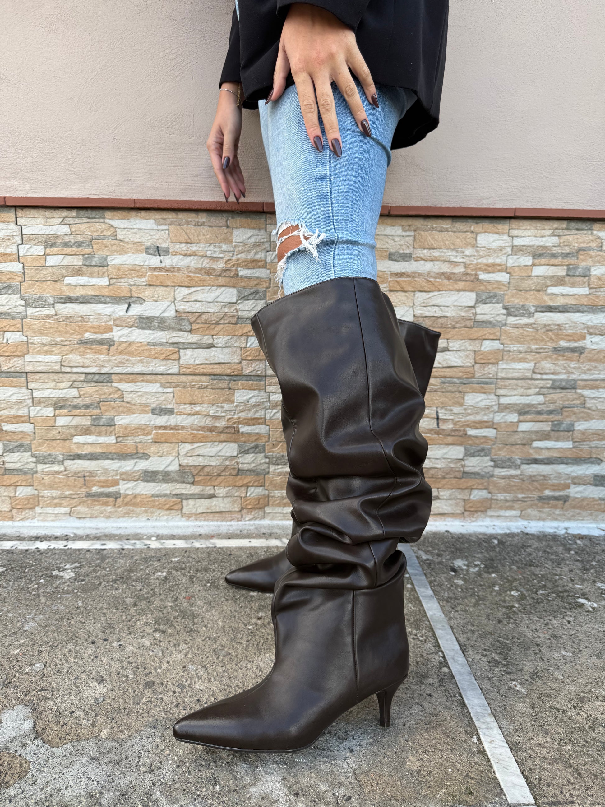 Stivale Madison ecopelle marrone