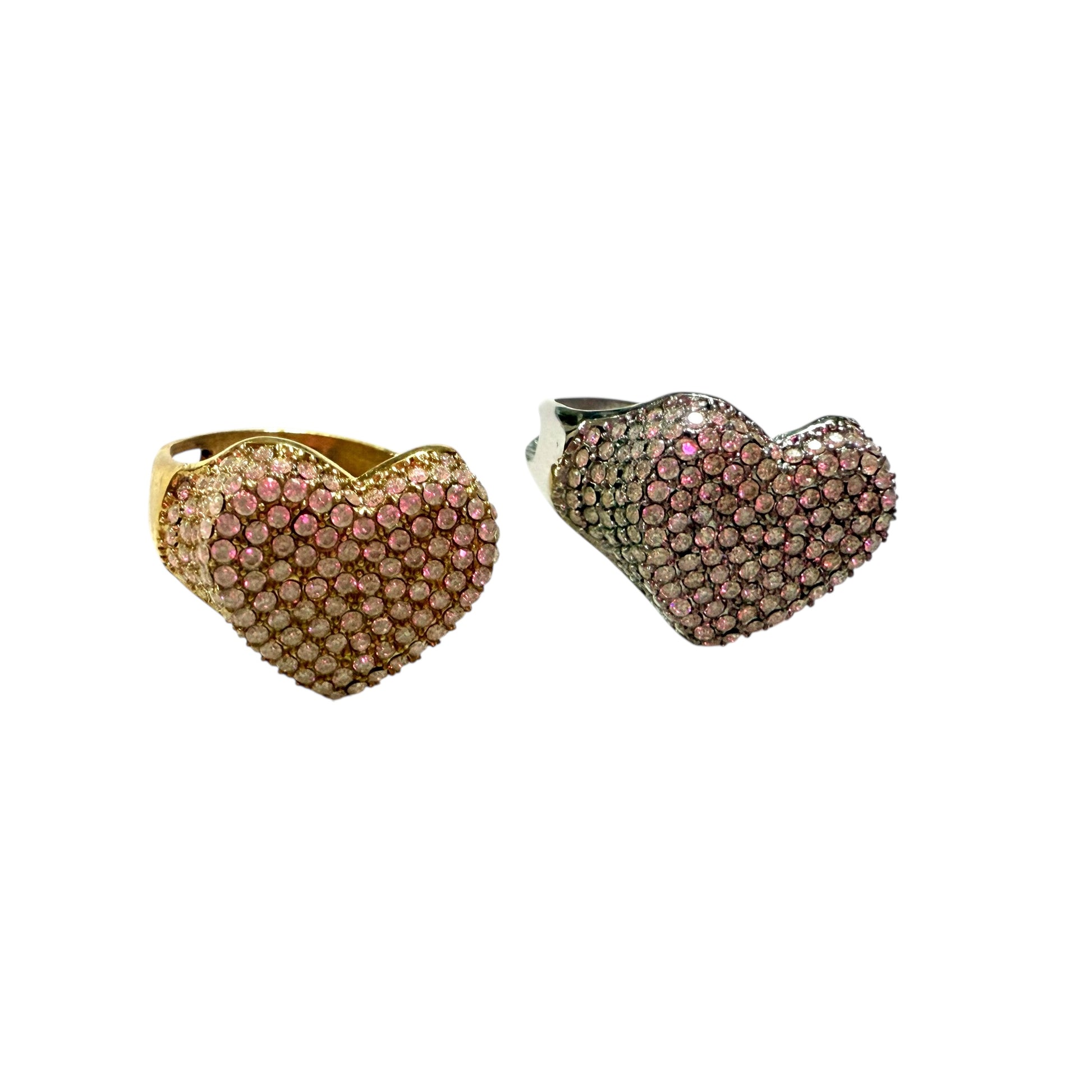 Anello Cuore bombato glitter