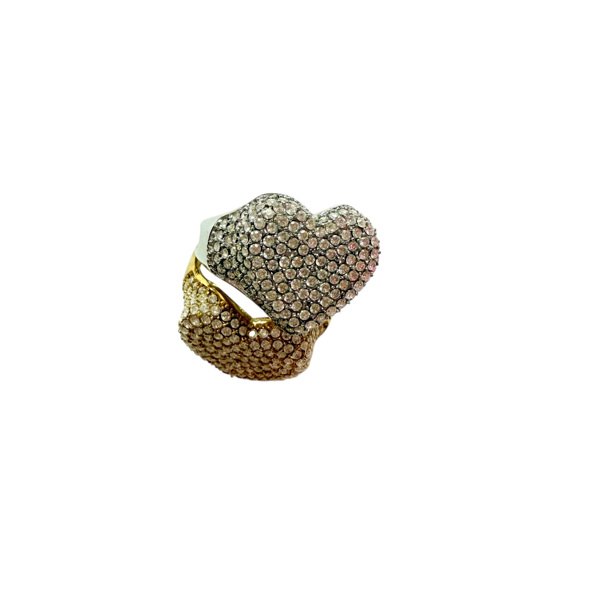 Anello Cuore bombato glitter