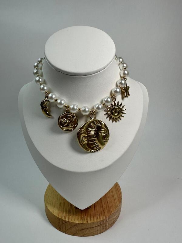 Collana perle sole e luna
