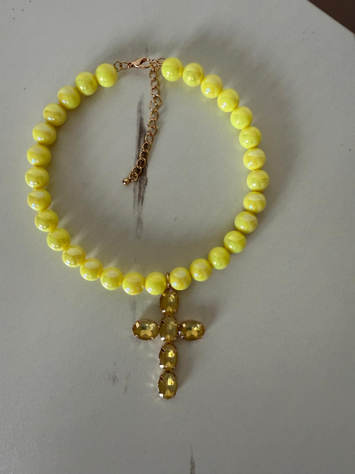 Collana Croce sfere colors