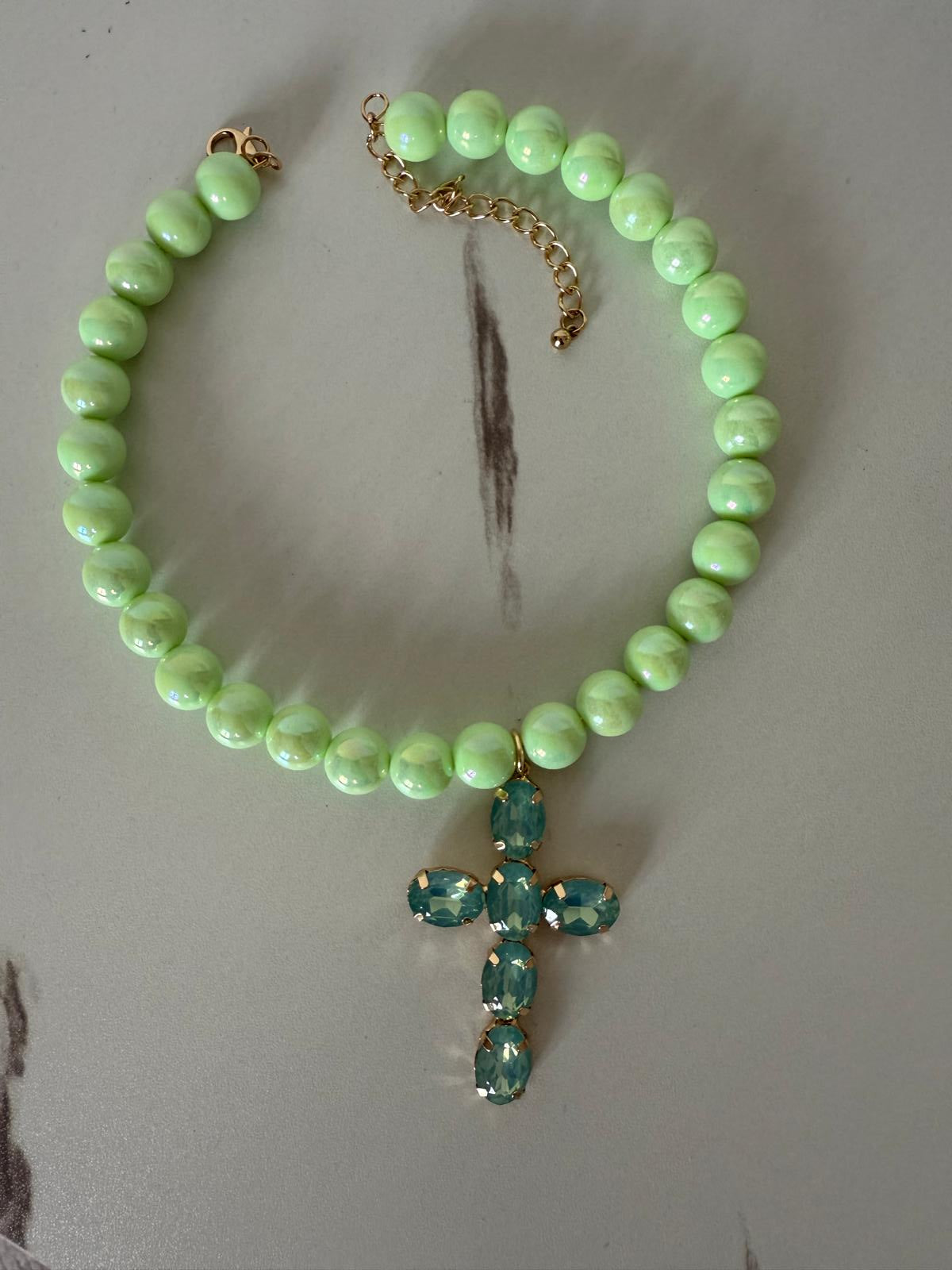 Collana Croce sfere colors