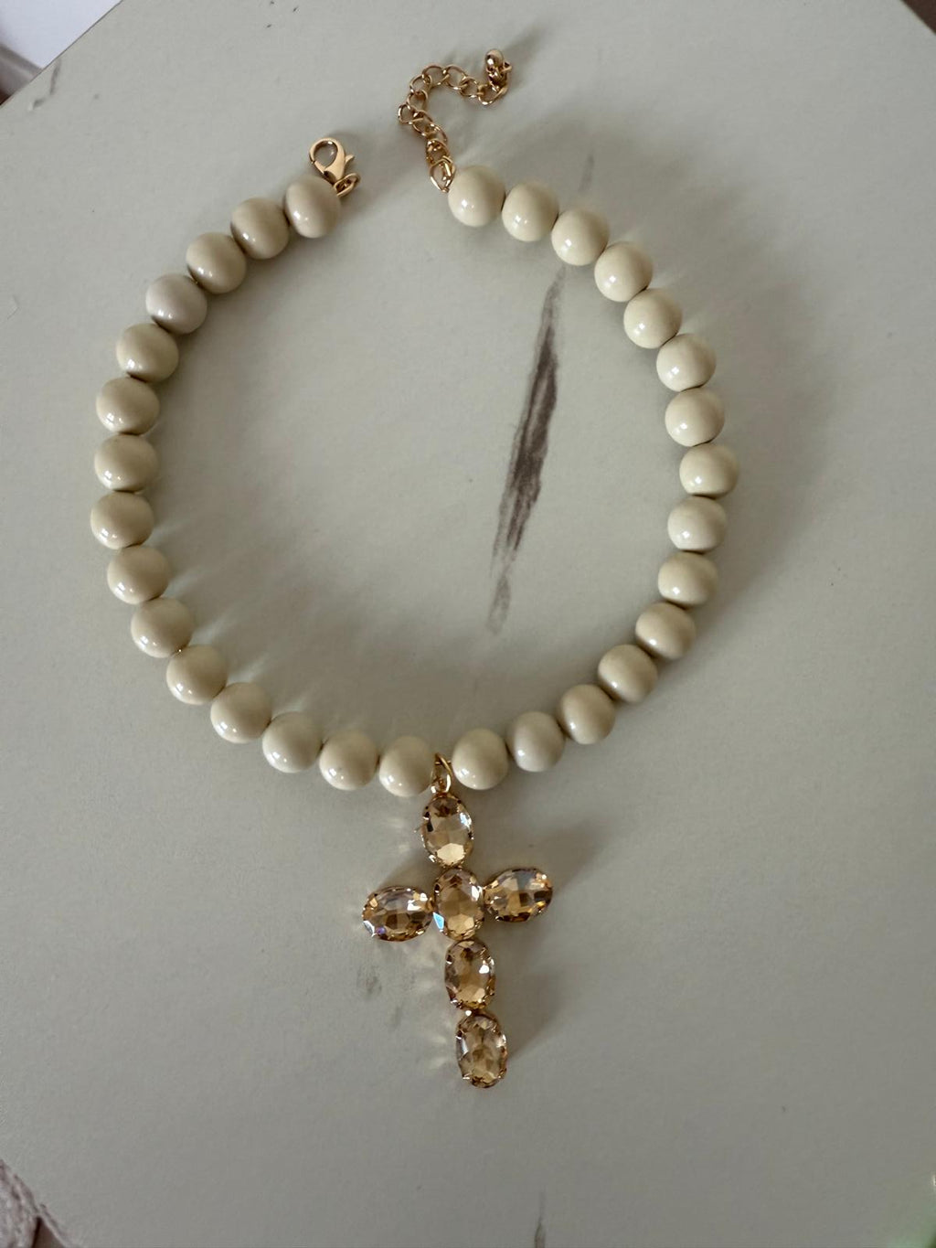 Collana Croce sfere colors