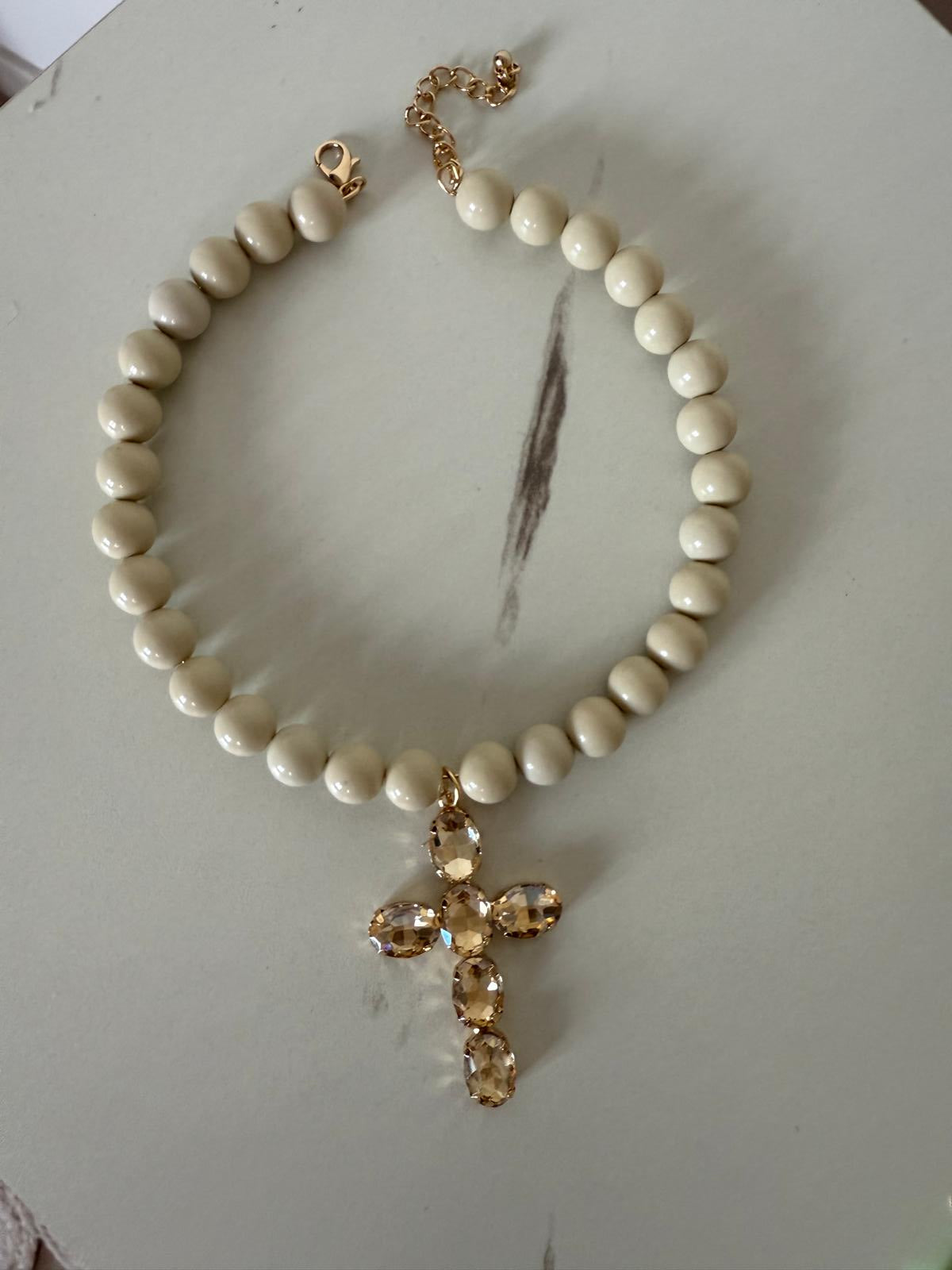 Collana Croce sfere colors