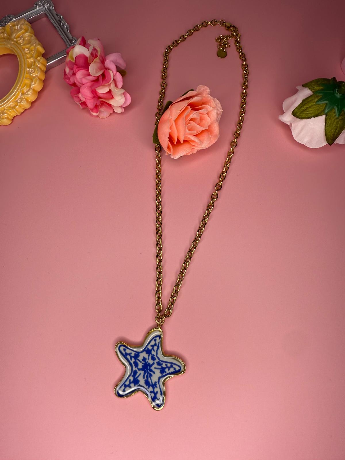 collana stella marina blu