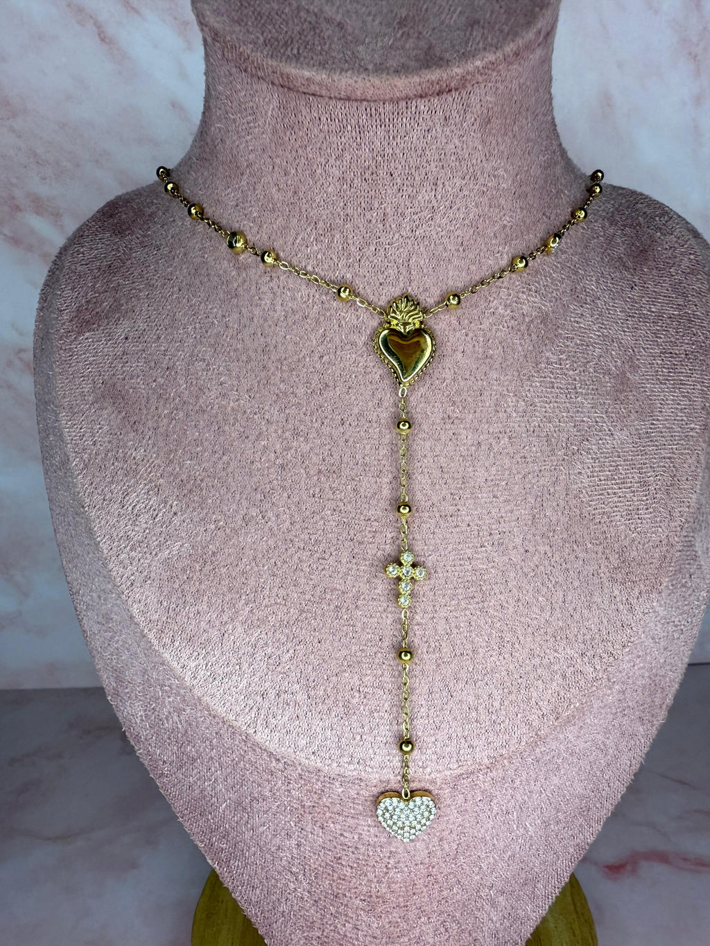 Collana Rosario cuore sacro