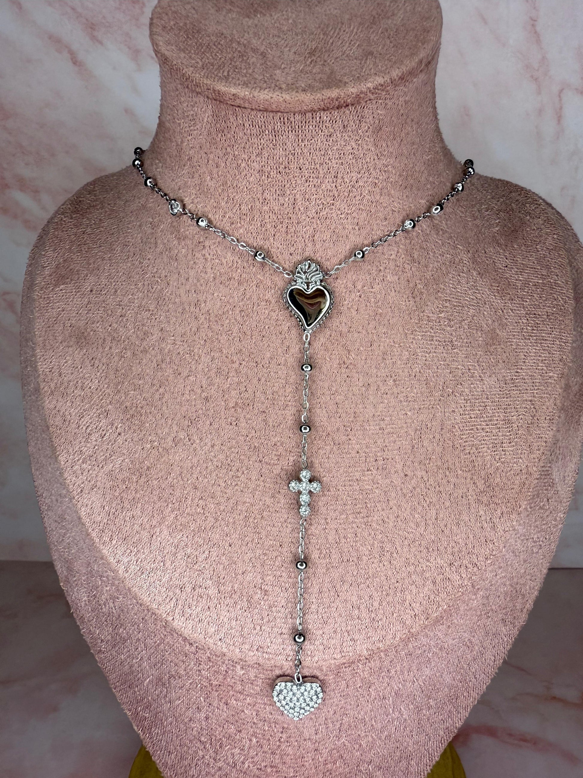 Collana Rosario cuore sacro