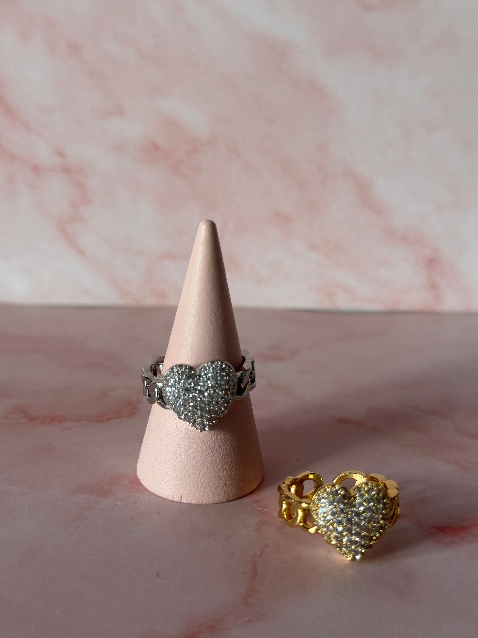 Anello cuore treccia