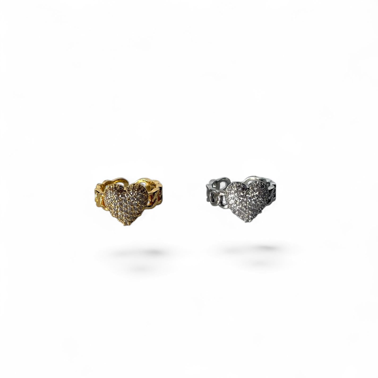 Anello cuore treccia